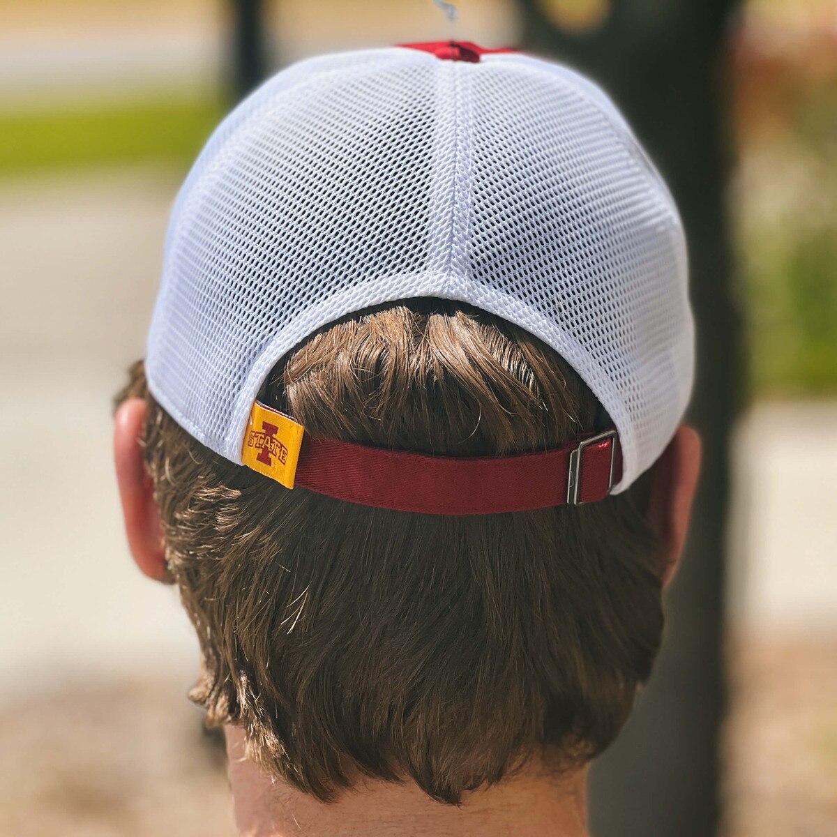 Nike® ISU Woven Emblem Cardinal & White Trucker Hat